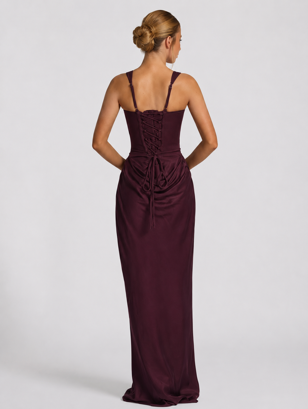 EVIE | Corset Draped Skirt Maxi Dress