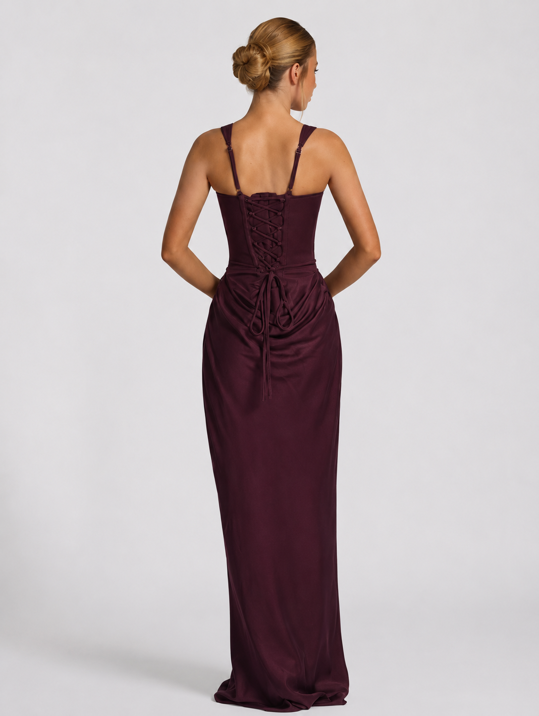 EVIE | Corset Draped Skirt Maxi Dress