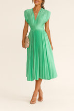 EVIE | Pleated Sleeveless Midi Dress