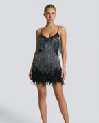 EVIE | Sequin Feather Tassel Mini Dress