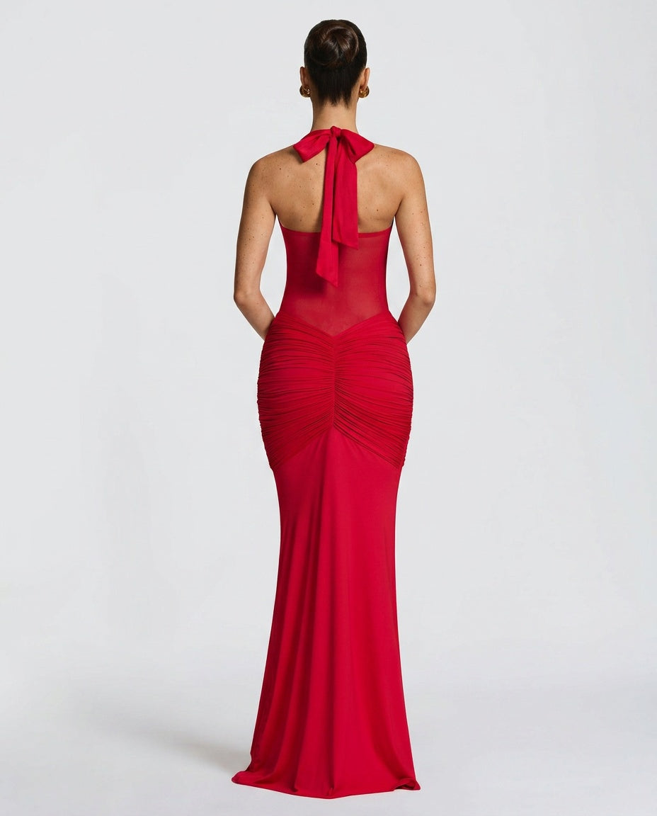 EVIE | Halter Neck Backless Maxi Dress