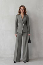 EVIE | Sculpted Waist Long Sleeve Tailored Suit Set