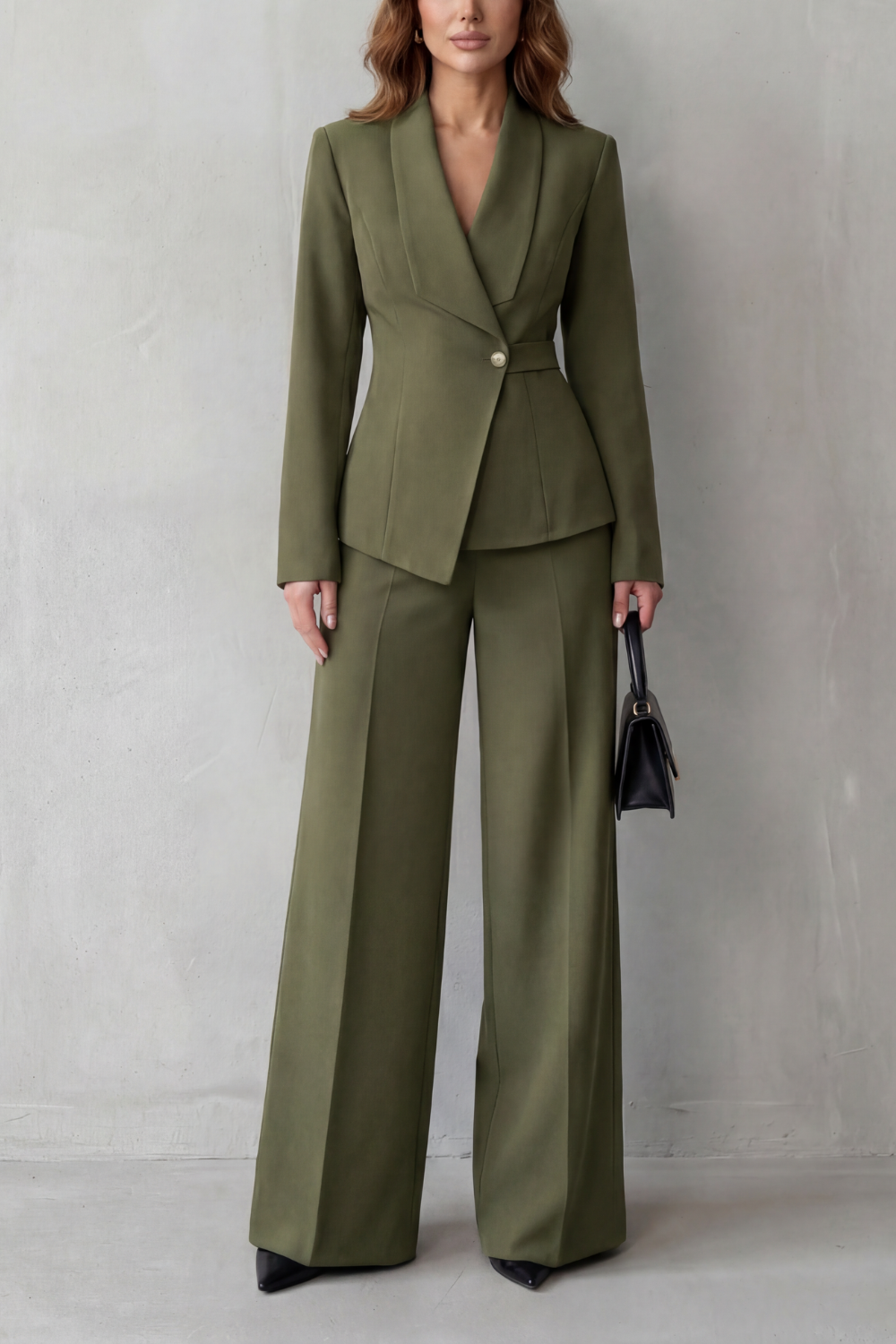EVIE | Sculpted Waist Long Sleeve Tailored Suit Set
