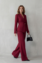 EVIE | Sculpted Waist Long Sleeve Tailored Suit Set