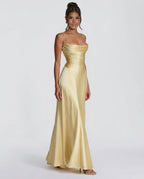 EVIE | Ruched Spaghetti Strap Bodycon Maxi Dress
