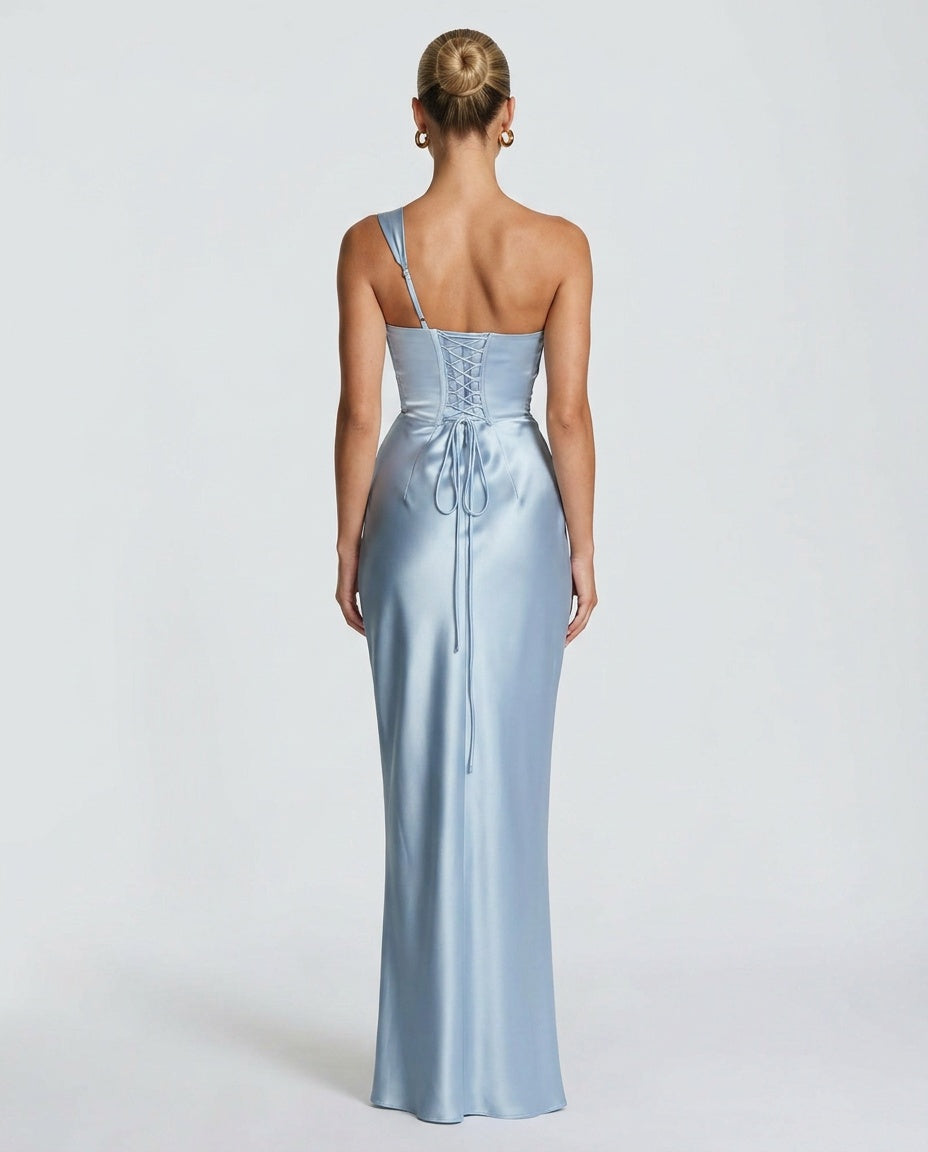 EVIE | Corset Strapless Sweetheart Maxi Dress