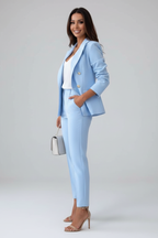EVIE | Buttoned Blazer Straight Leg Trouser Co-ord Set