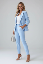 EVIE | Buttoned Blazer Straight Leg Trouser Co-ord Set