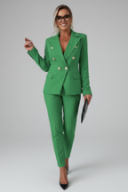 EVIE | Buttoned Blazer Straight Leg Trouser Co-ord Set