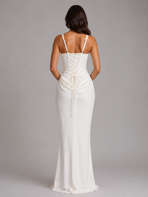 EVIE | Draped Corset Bodycon Maxi Dress