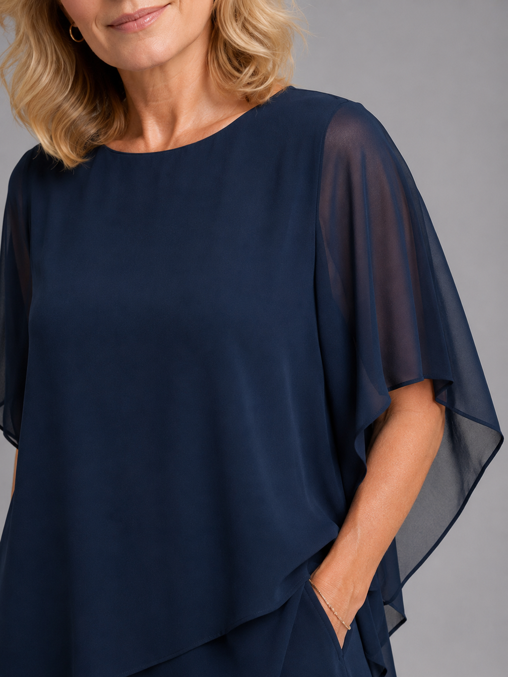 EVIE | Asymmetric Layered Chiffon Wide Leg Pants Set