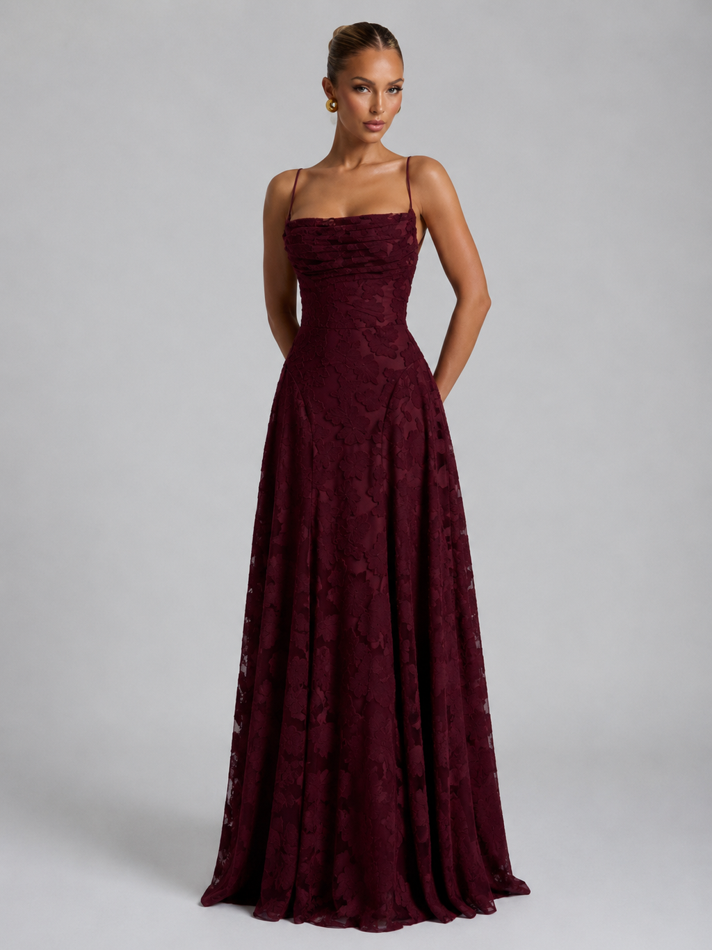 EVIE | Floral Sculpted Sleeveless Maxi Dress