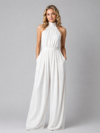 EVIE | Halter Neck Wide Leg Jumpsuit