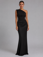 EVIE | One Shoulder Satin Maxi Dress