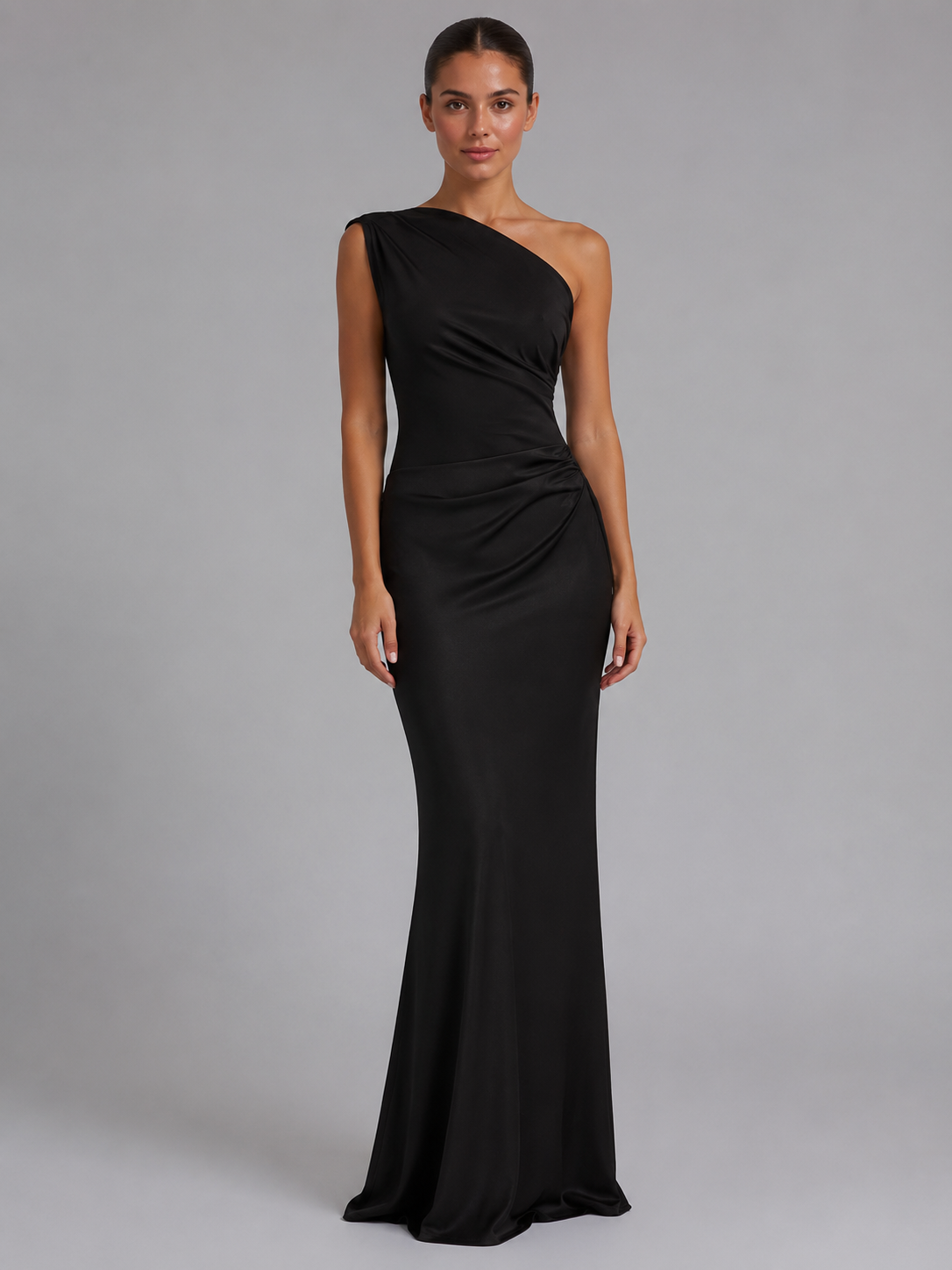 EVIE | One Shoulder Satin Maxi Dress