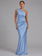 EVIE | One Shoulder Satin Maxi Dress