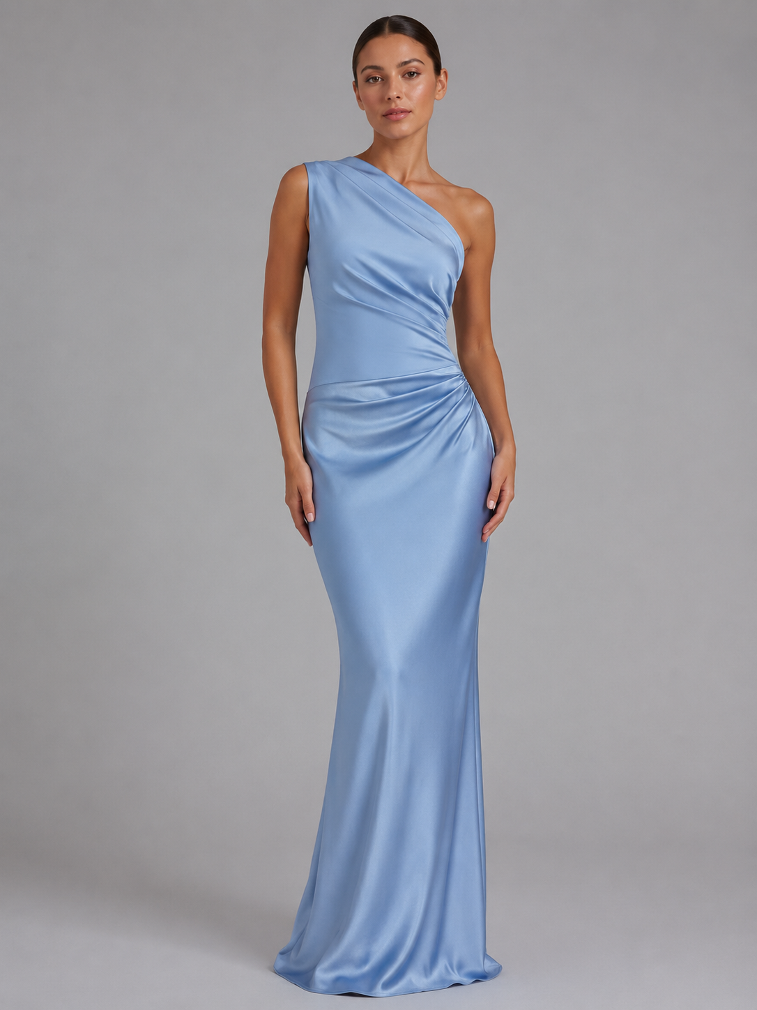 EVIE | One Shoulder Satin Maxi Dress