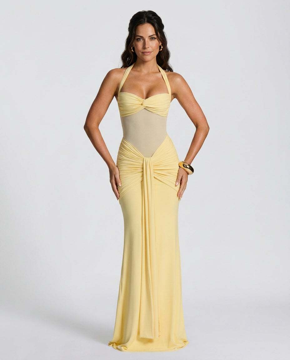 EVIE | Halter Neck Backless Maxi Dress