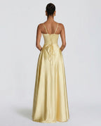 EVIE | Ruched Spaghetti Strap Maxi Dress