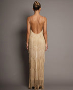 EVIE | Fringe Tiered V-Neck Cami Maxi Dress