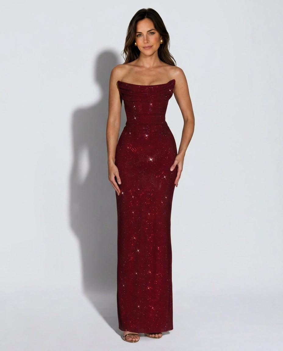 EVIE | Lace Trim Sleeveless Maxi Dress