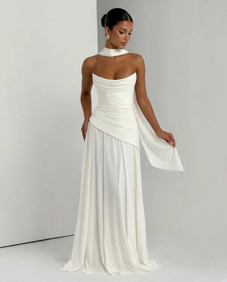 EVIE | One Shoulder Ruched Bodycon Maxi Dress