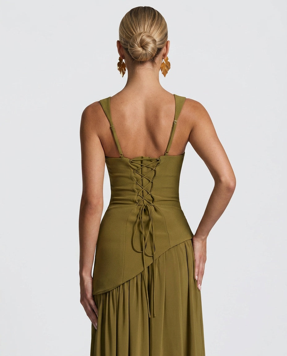 EVIE | Strapless Ruched Maxi Dress
