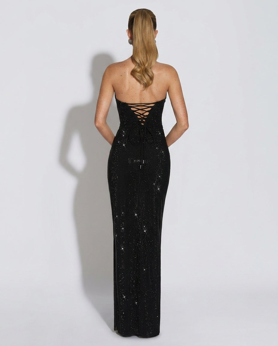EVIE | Lace Trim Sleeveless Maxi Dress