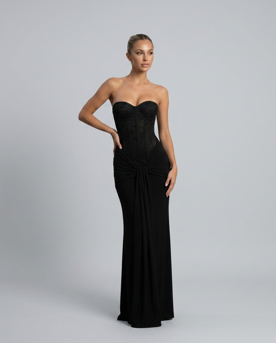 EVIE | Off Shoulder Strapless Formal Maxi Dress