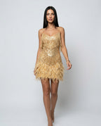 EVIE | Sequin Feather Tassel Mini Dress