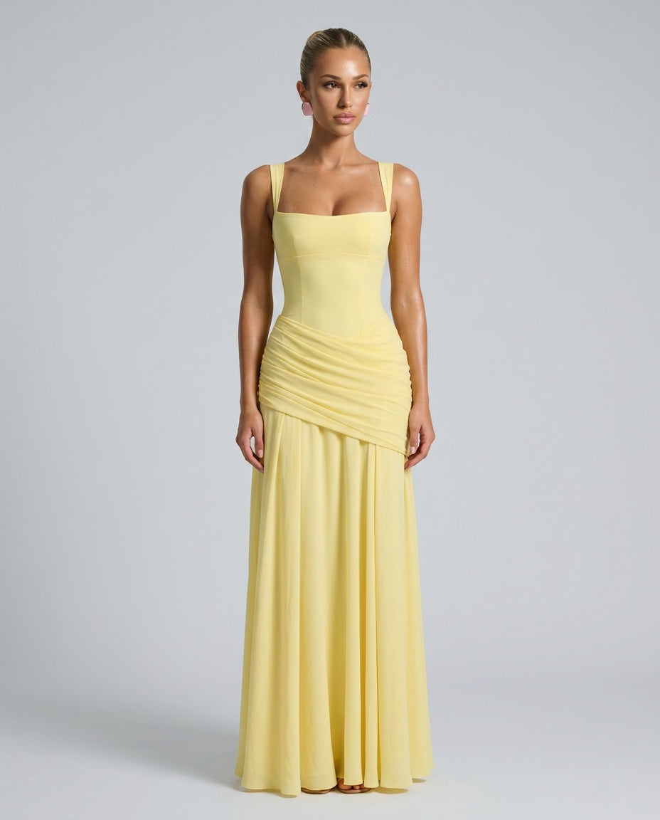 EVIE | Square Neck Backless Bodycon Maxi Dress