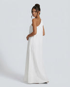 EVIE | One Shoulder Linen-Blend Boho Maxi Dress