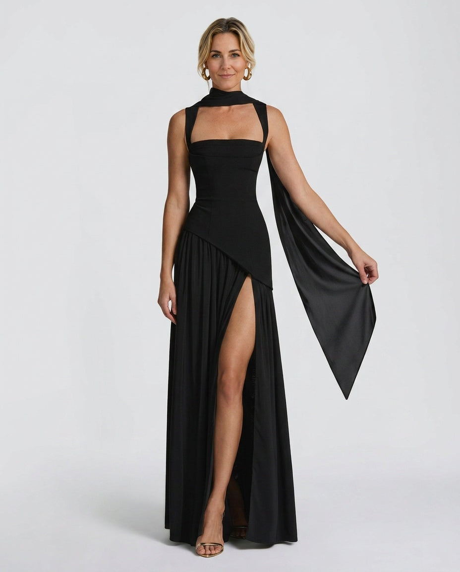 EVIE | Strapless Ruched Maxi Dress