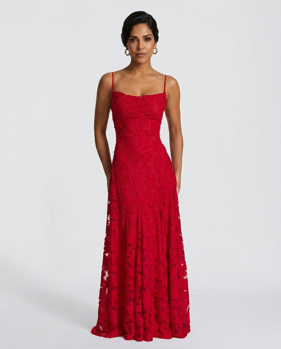 EVIE | Corset Lace-Up Back Maxi Dress
