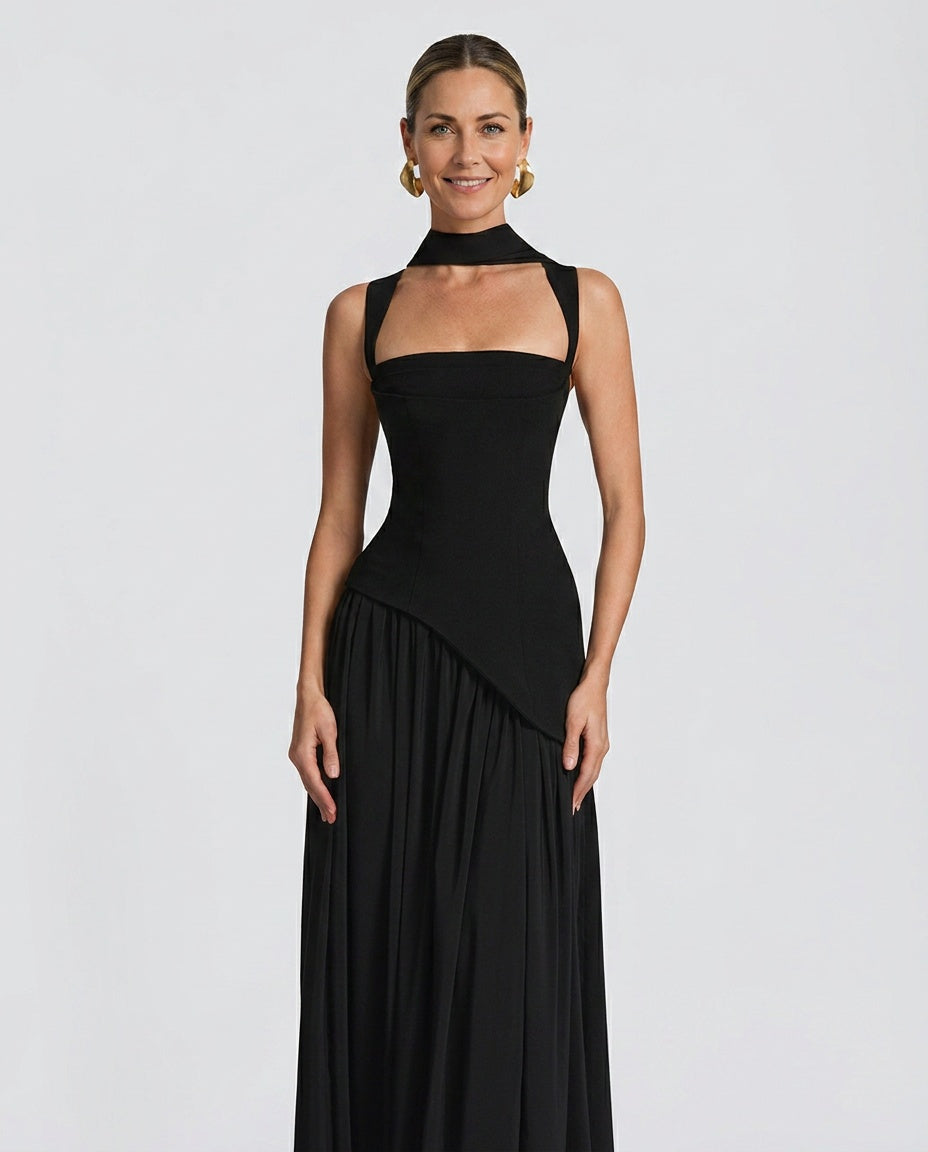 EVIE | Strapless Ruched Maxi Dress
