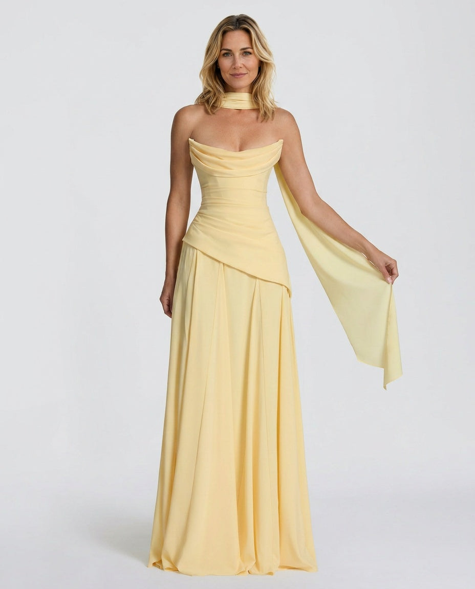 EVIE | One Shoulder Ruched Bodycon Maxi Dress
