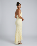 EVIE | Lace Halter Backless Maxi Dress
