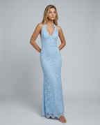 EVIE | Lace Halter Backless Maxi Dress