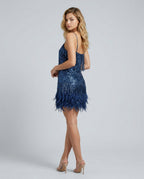 EVIE | Sequin Feather Tassel Mini Dress