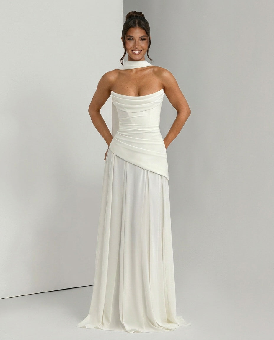 EVIE | One Shoulder Ruched Bodycon Maxi Dress