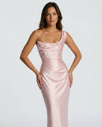 EVIE | Corset Strapless Sweetheart Maxi Dress