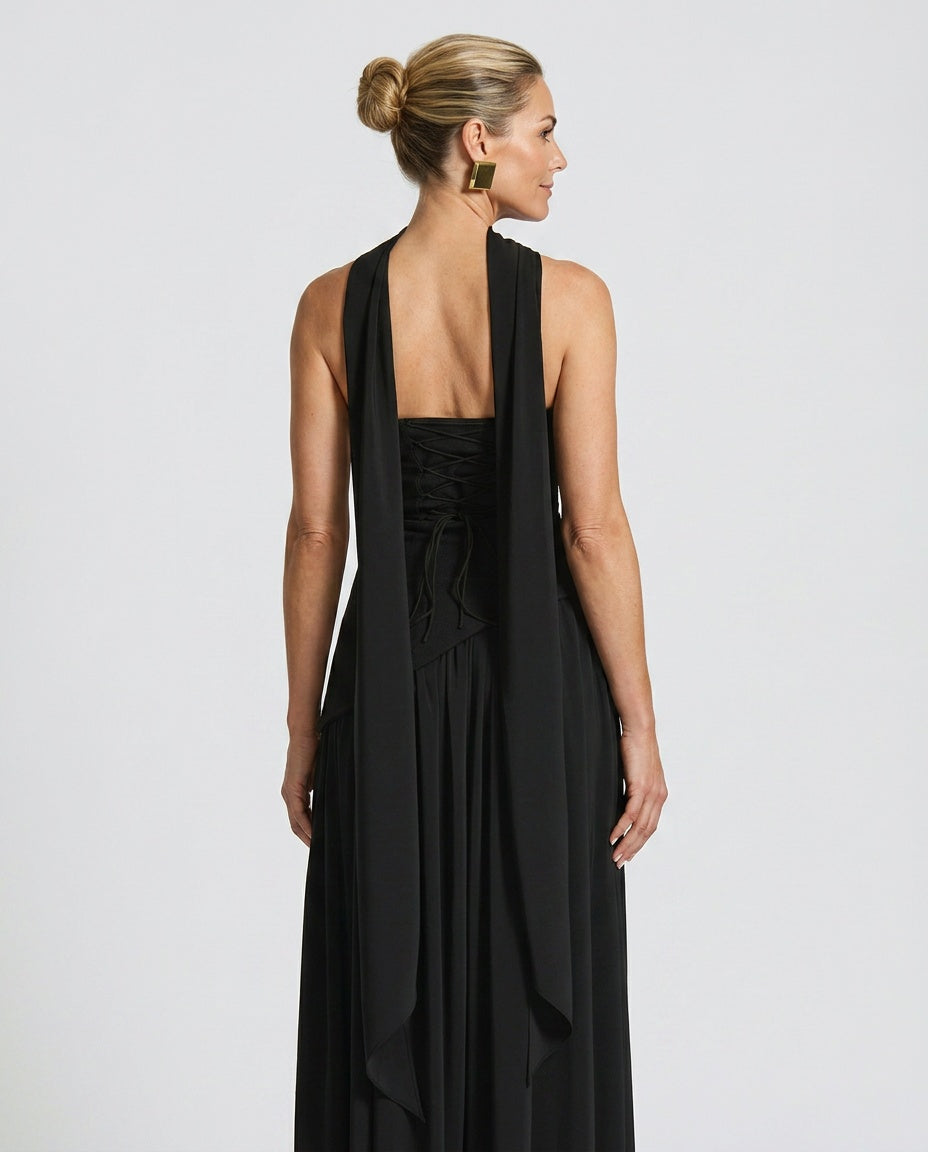 EVIE | Wrap Tie Waist Sleeveless Maxi Dress
