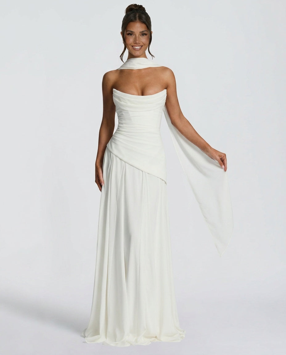 EVIE | One Shoulder Ruched Bodycon Maxi Dress