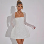 EVIE | Long Sleeve Sequin Bodycon Mini Dress