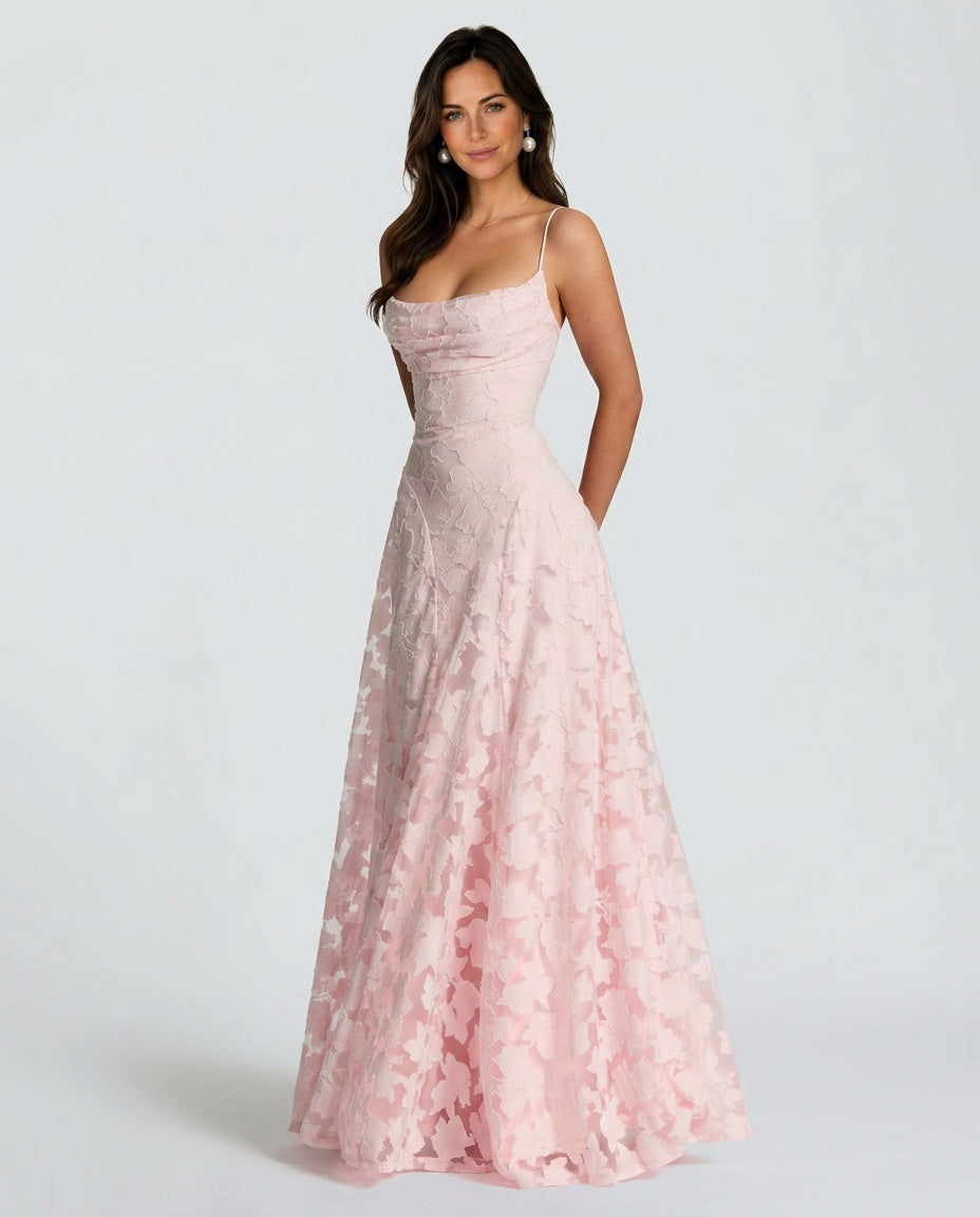 EVIE | Corset Lace-Up Back Maxi Dress