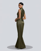 EVIE | Tassel Sleeveless Satin-Look Low Waist Maxi Skirt Set