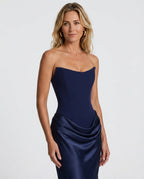 EVIE | Satin-Look Wrap Tie-Up Maxi Dress