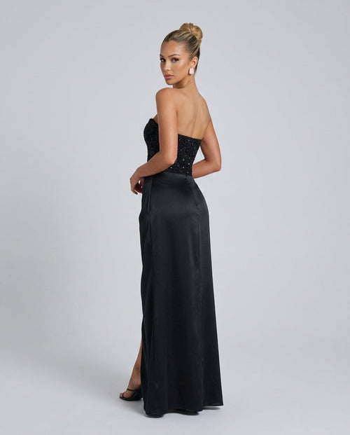 EVIE | Beaded Corset Sleeveless Evening Maxi Dress
