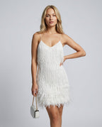 EVIE | Sequin Feather Tassel Mini Dress