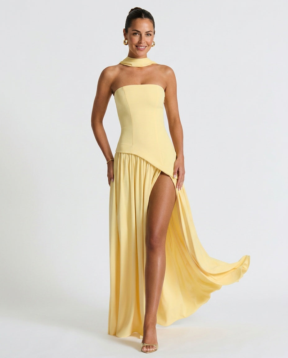 EVIE | Wrap Tie Waist Sleeveless Maxi Dress